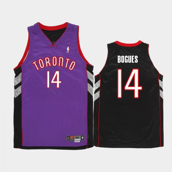 Muggsy Bogues Toronto Raptors #14 Men's Throwback 1999-2001 Road Jersey - Purple